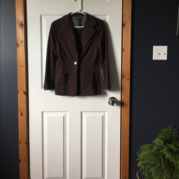 Brown Cotton Blazer - Picture 1 of 3
